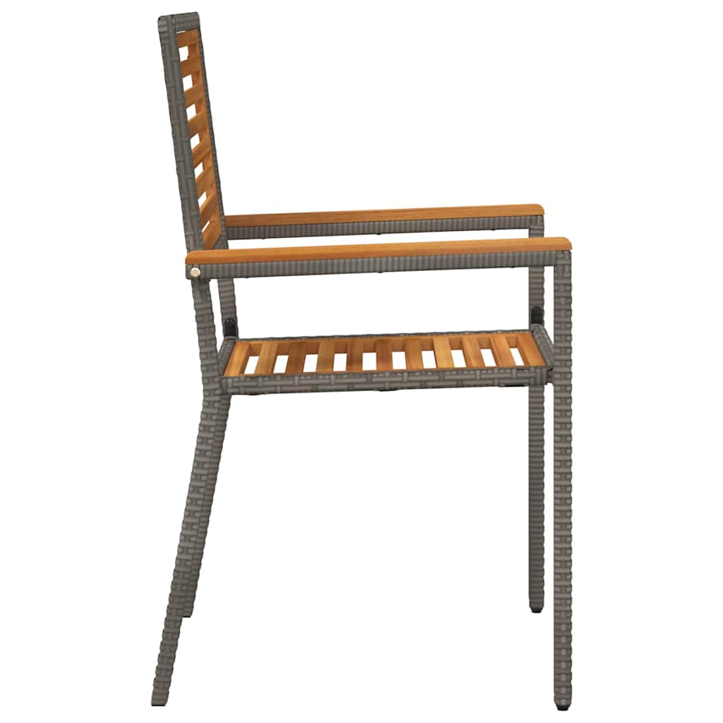 Garden Stacking Chairs 2 pcs Brown and Grey